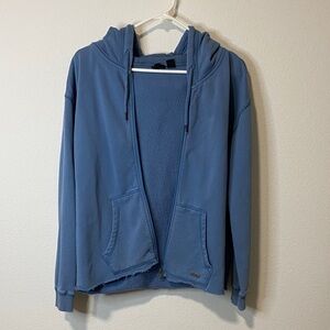 ROXY Blue Zip Hoodie Sweatshirt Large Athleisure